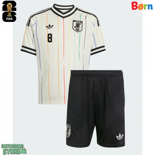 Japan Takumi Minamino #8 Replika Babytøj Udebanesæt Børn VM 2026 Kortærmet (+ Korte bukser)